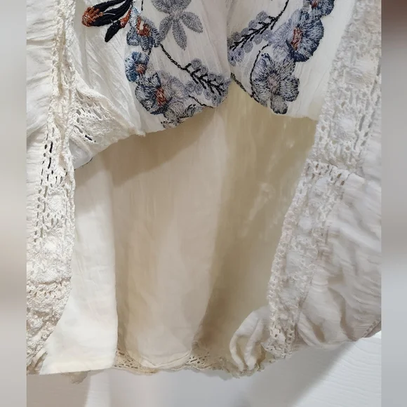 Free People Urban Outfitters Victorian Embroidered Mini Dress size XS - Picture 6 of 11